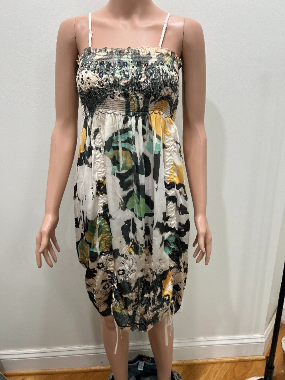 NWOT Lapis one size dress with sequins and embroidery